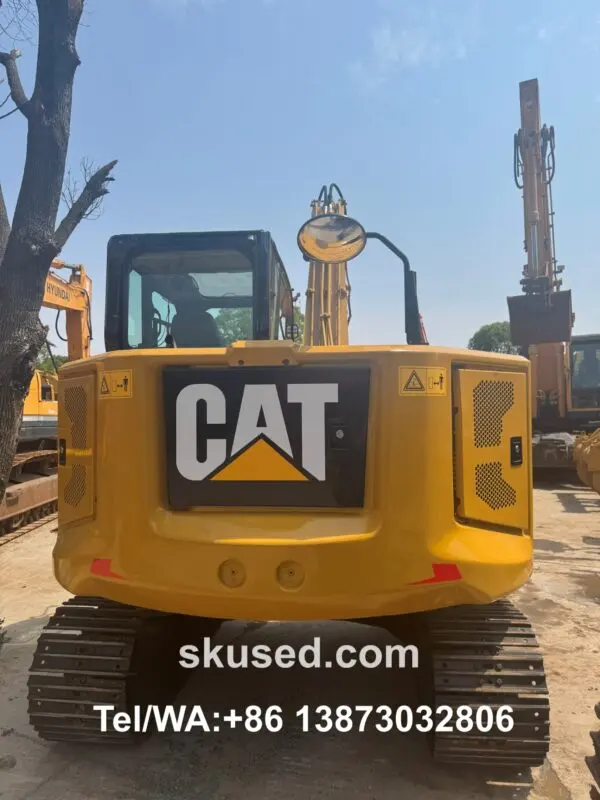 cat 307.5 mini excavator backside view